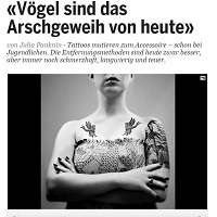 Vögel Tattoos, Presse, prevention-center Zürich / Zug